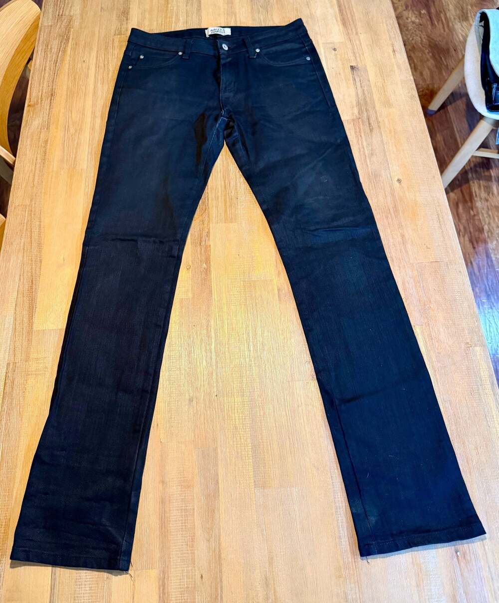 Naked & Famous Denim Black Power Stretch Jeans Size 34